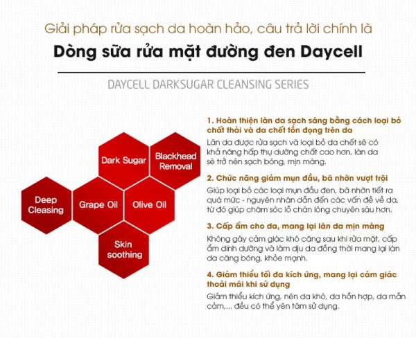 [ daycell] sữa rửa mặt đường đen